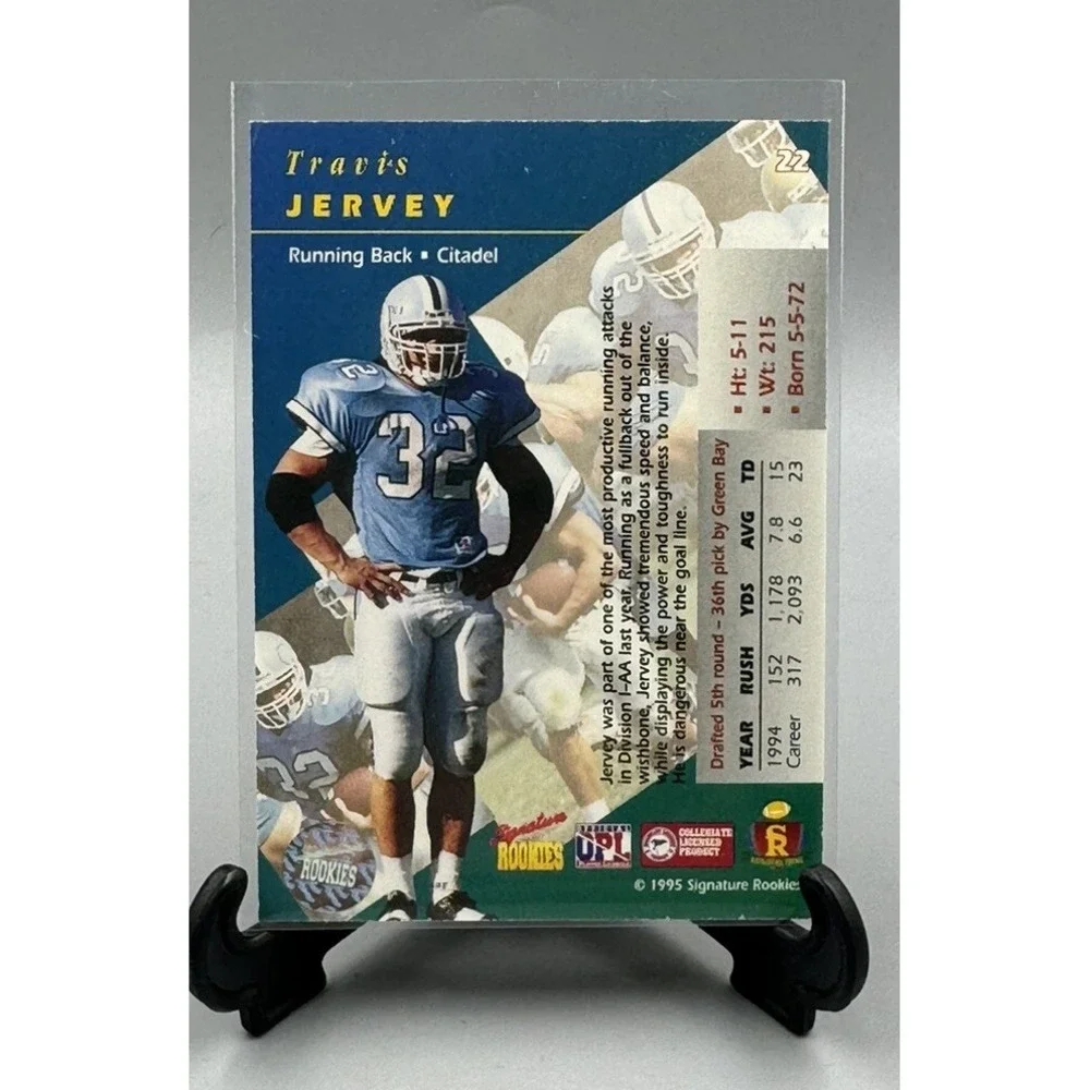 1995 Signature‎ Rookies Prime Auto /3000 Travis Jervey #22 Autograph Citadel